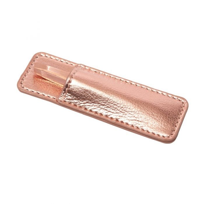 Rose Gold Mini Slant Tweezer & Case 2