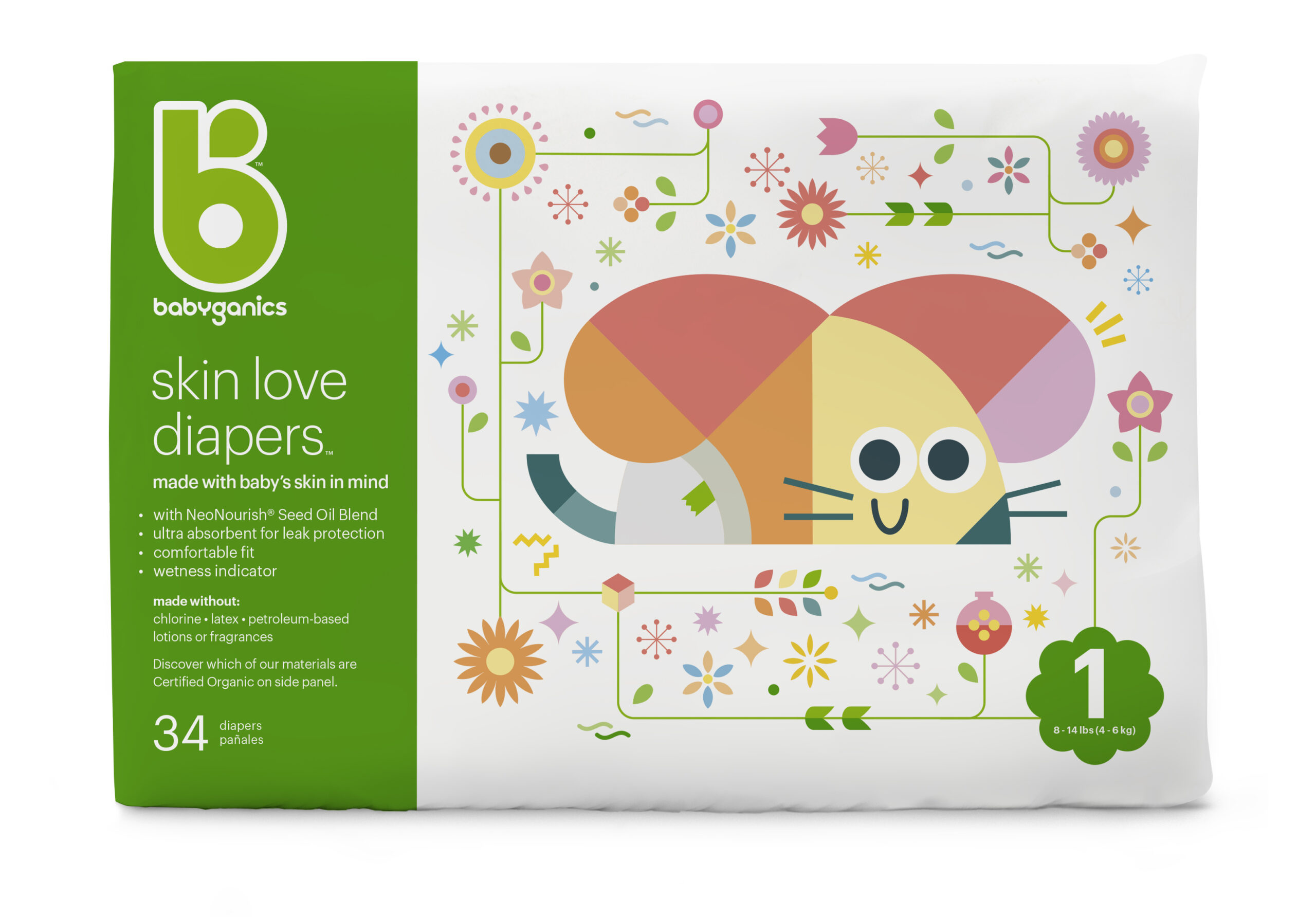 skin love diapers, size 1 1