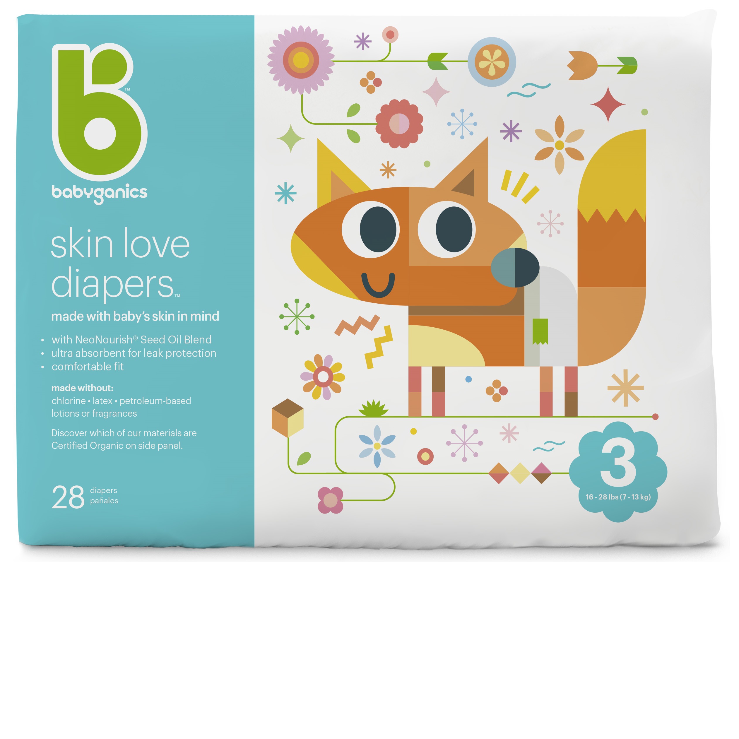 skin love diapers, size 3 1