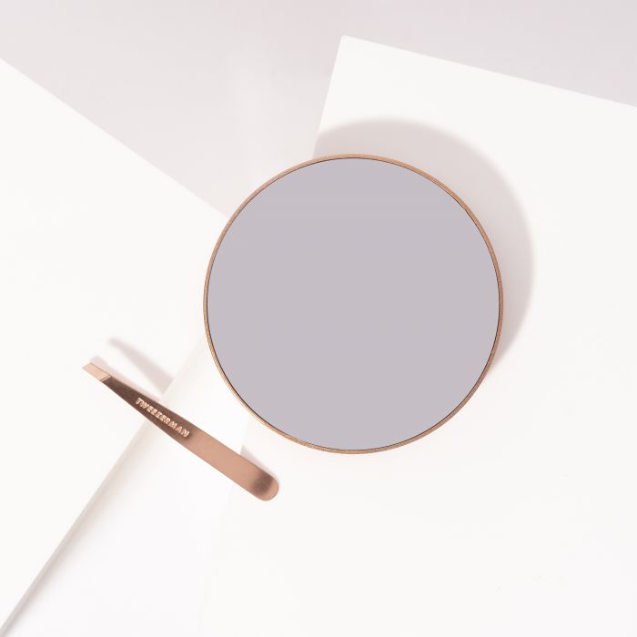 Rose Gold Mini Slant Tweezer & 10x Mirror 3