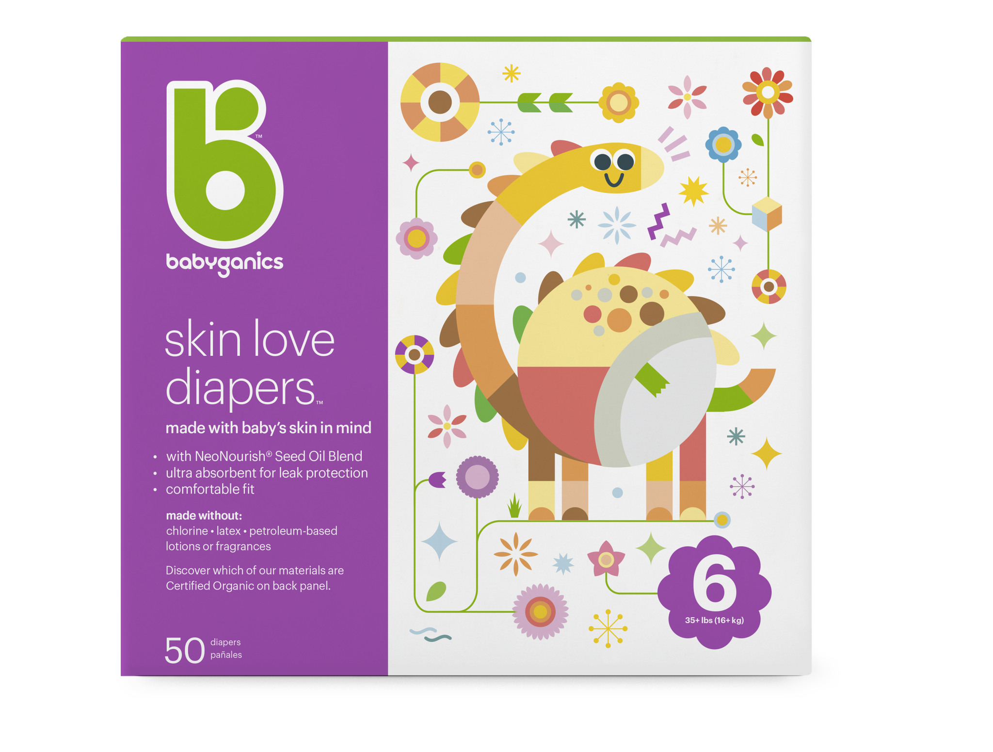 skin love diapers, size 6 1