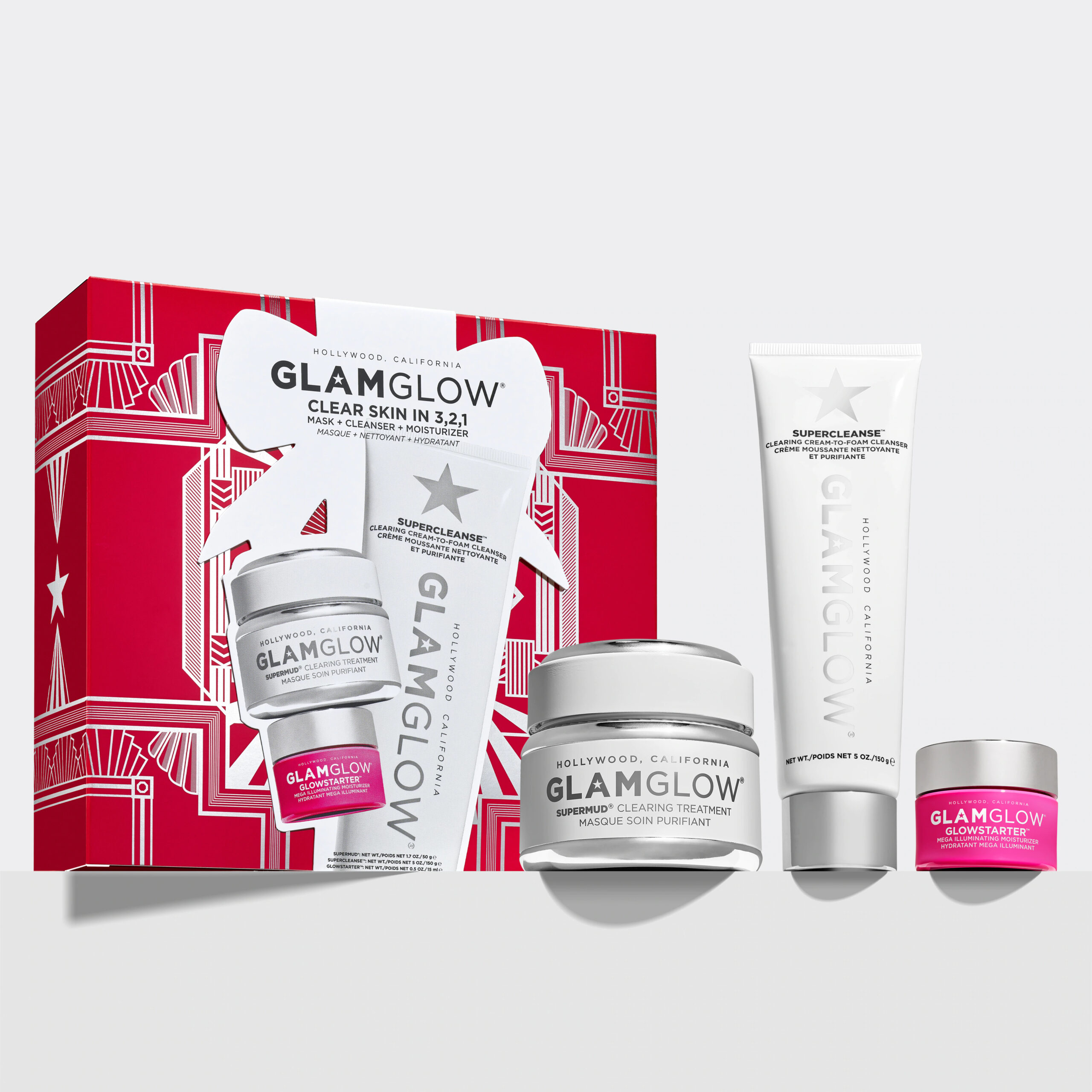 A gift set of the glamglow skincare products.
