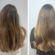 Here's an 8-word alt tag for the image: Before and after hair treatment, healthy shiny hair.